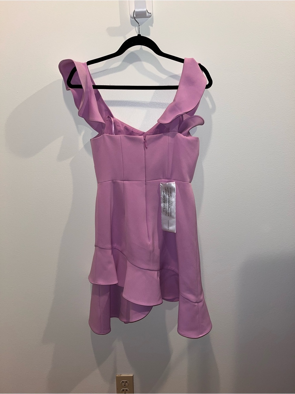 BCBGMaxAzria Lilac Ruffle Strap Mini Dress - Picture 11 of 13